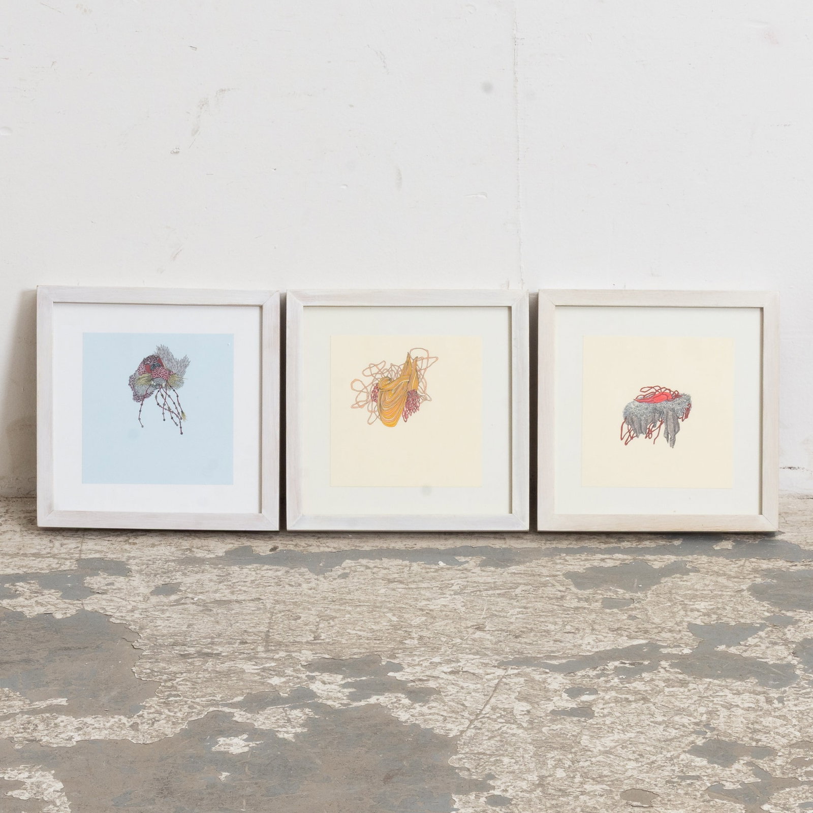 Victoria Phillips : Three: Mixed media (Overall 10" square) Good
