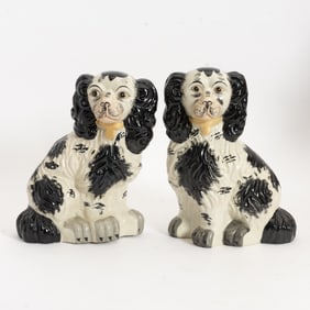 Pair of Porcelain Staffordshire Dogs