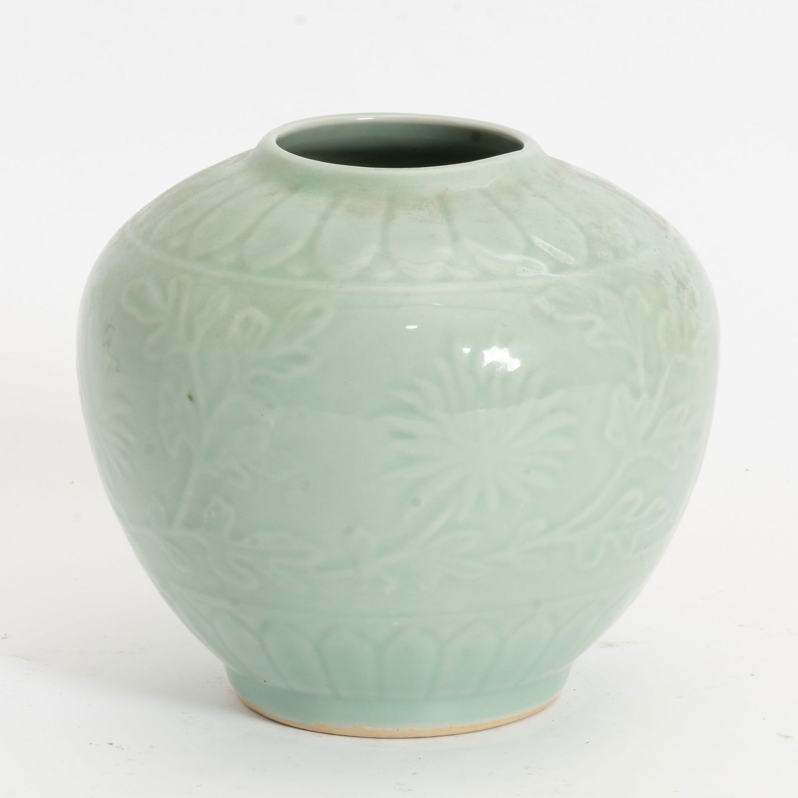 Celadon Vase: - (7" h) Good