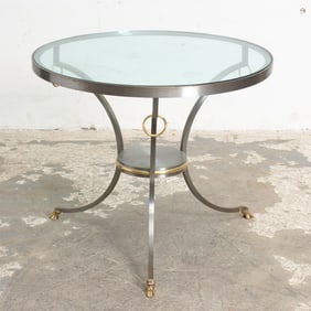Modern Chrome Glass Top Center Table