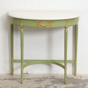Louis XVI Style Green Painted Console