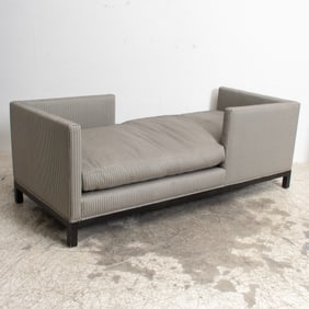 Stripe Upholstered Double Back Chaise