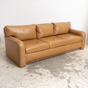 Faux Leather Tan Sofa