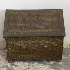 Brass-Clad Kindling Box