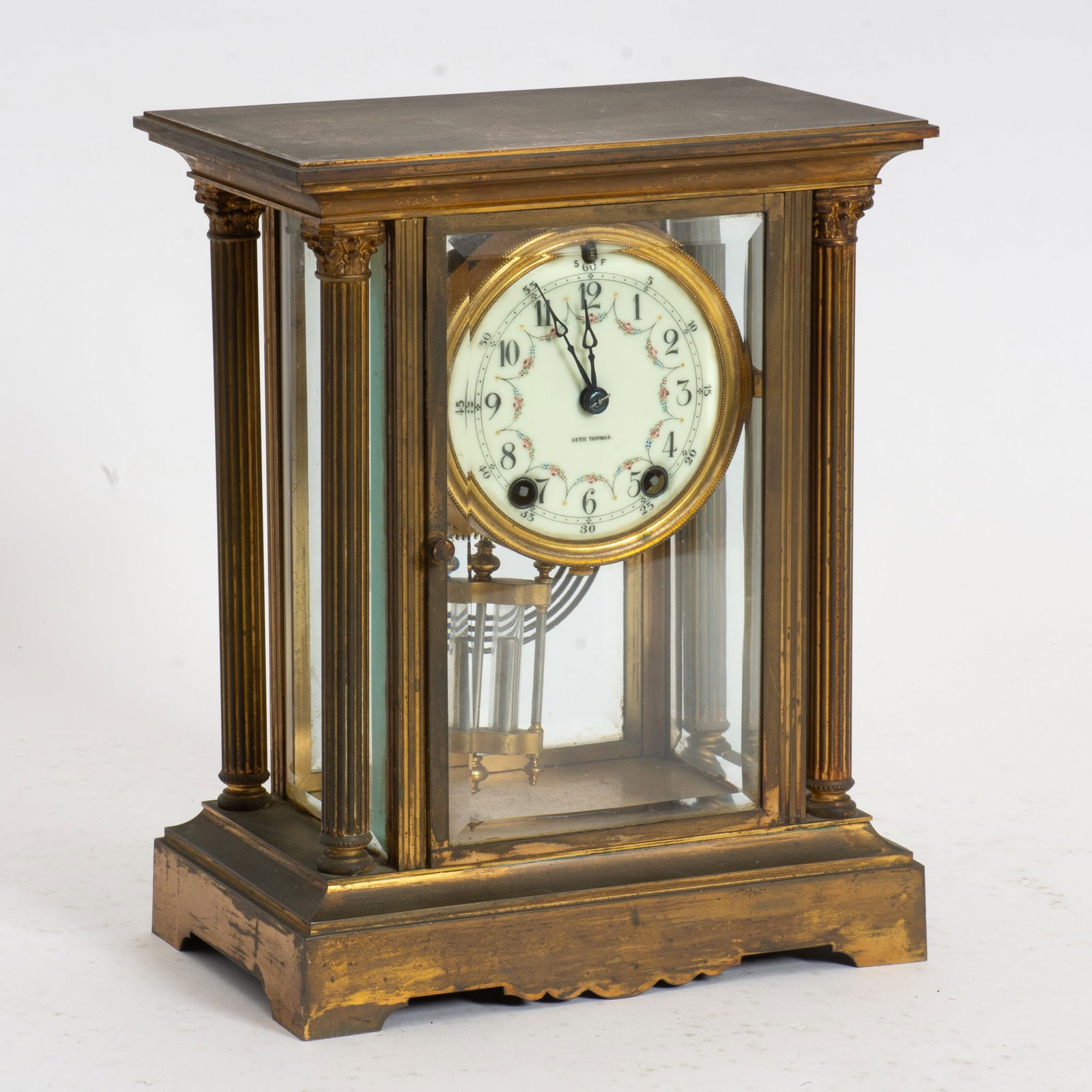 Seth Thomas Brass and Glass Mantel Clock (1 of 8)