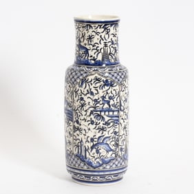 Portuguese Paint Decorated Ceramic Vase