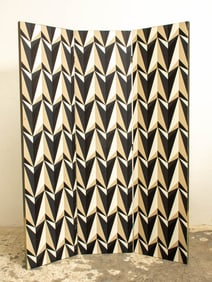 Geometric Pattern Four Panel Screen