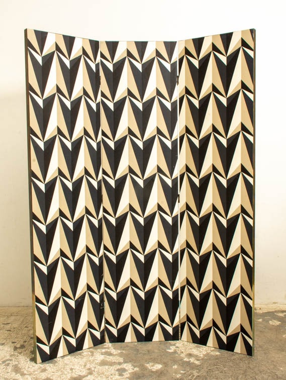 Geometric Pattern Four Panel Screen (1 of 2)
