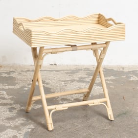 Bleached Bamboo Arts & Craft Style Tray Table