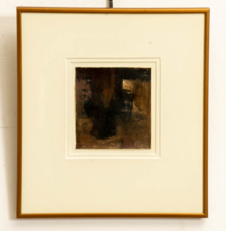 Molla Archer Moss: American, b. 1916 Mixed media on paper (Sight 4 3/4" h x 4 3/8" w Overall 12 1/4" x 11 1/4") Good