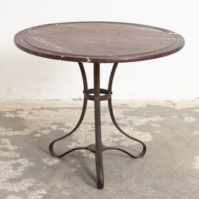 Marble Top Wrought Iron Side Table