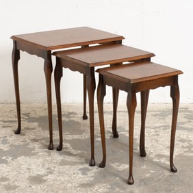 Set of Three Walnut Nesting Tables