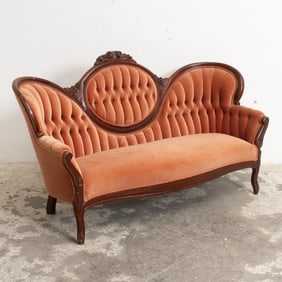 American Rococo Revival Walnut Settee