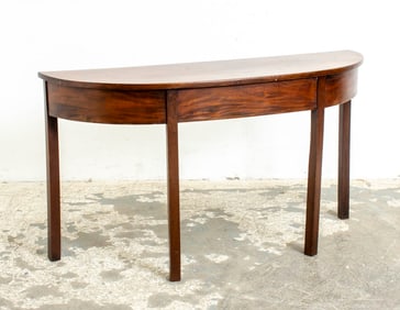 George III Mahogany Demilune Table