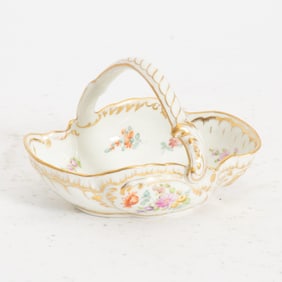 Dresden Porcelain Miniature Basket