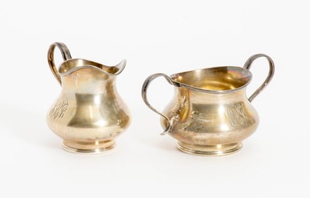 Whiting Sterling Silver Cream and Sugar Set