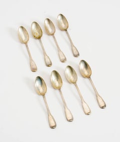 Set of Eight 800 Silver Teaspoons