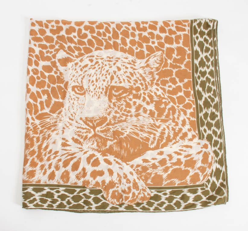 Cheetah Pattern Silk Scarf (1 of 2)