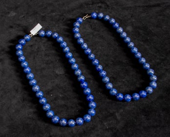Two Lapis Lazuli Beaded Necklaces