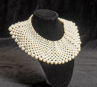 Faux Pearl Collar