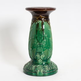 Art Nouveau Glazed Ceramic Pedestal