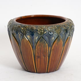 Art Nouveau Glazed Ceramic Planter