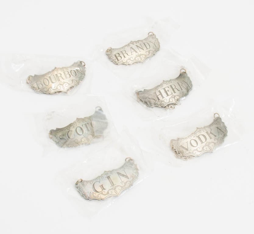 Set of Pewter Decanter Labels by The Stieff Company (1 of 4)