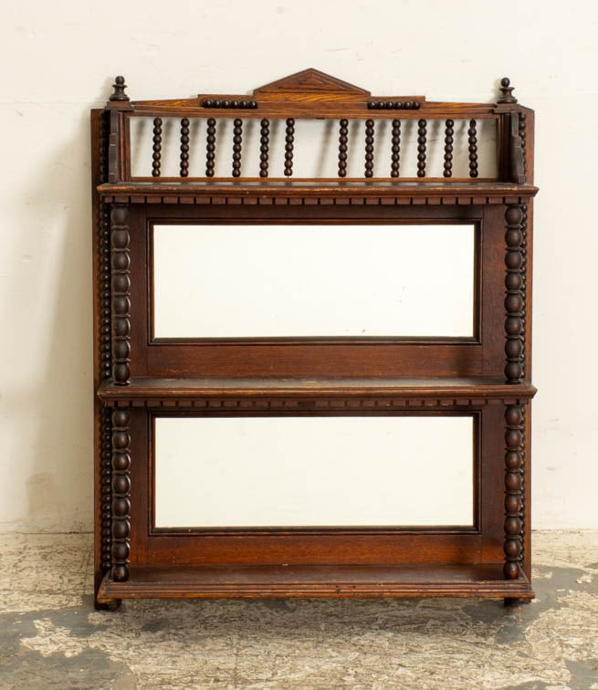 Aesthetic Movement Mirrored Walnut Hanging Shelf (1 of 6)