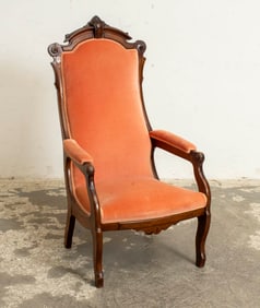 American Renaissance Revival Walnut Upholstered Armchair