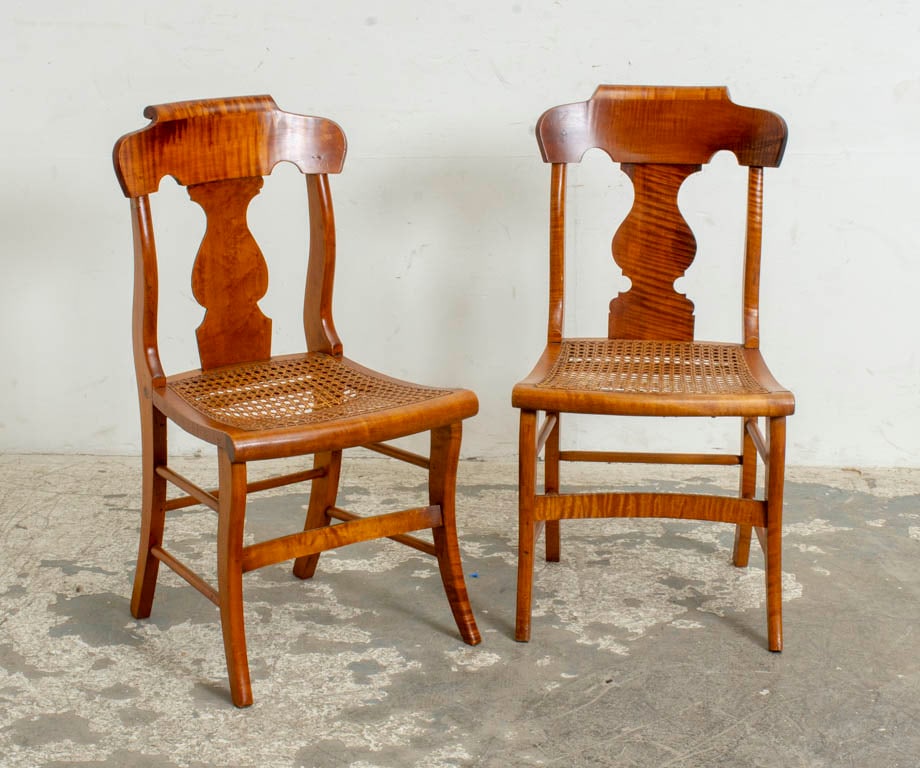 Pair of American Figured Maple Side Chairs (1 of 5)