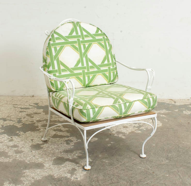 Pair of White Painted Metal Armchairs (1 of 5)