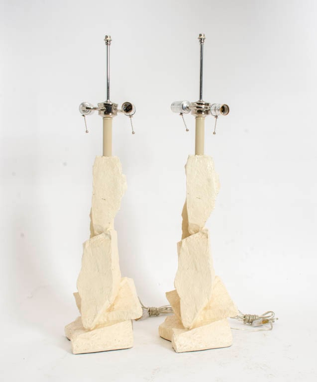 Pair of Sirmos Style Painted Rock Lamps (1 of 6)