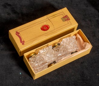 Set of Eight Sterling Silver and Enamel Topped Salt and Peppers