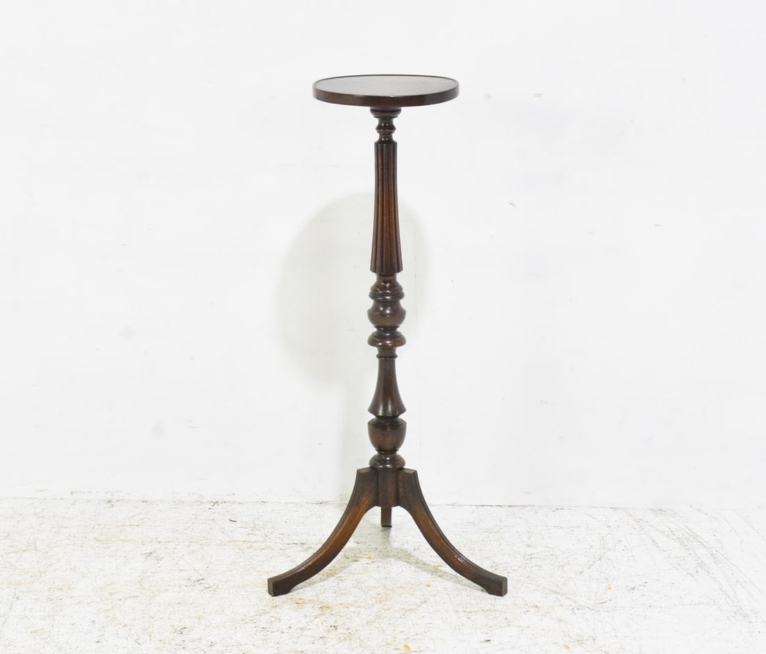 Mahogany Plant Stand: - * (38 1/2" h x 10 3/4" dia) Scratches and dings