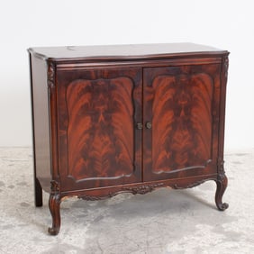 Mahogany Flame-Veneered Side Cabinet