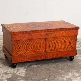 Paint Decorated Blanket Chest