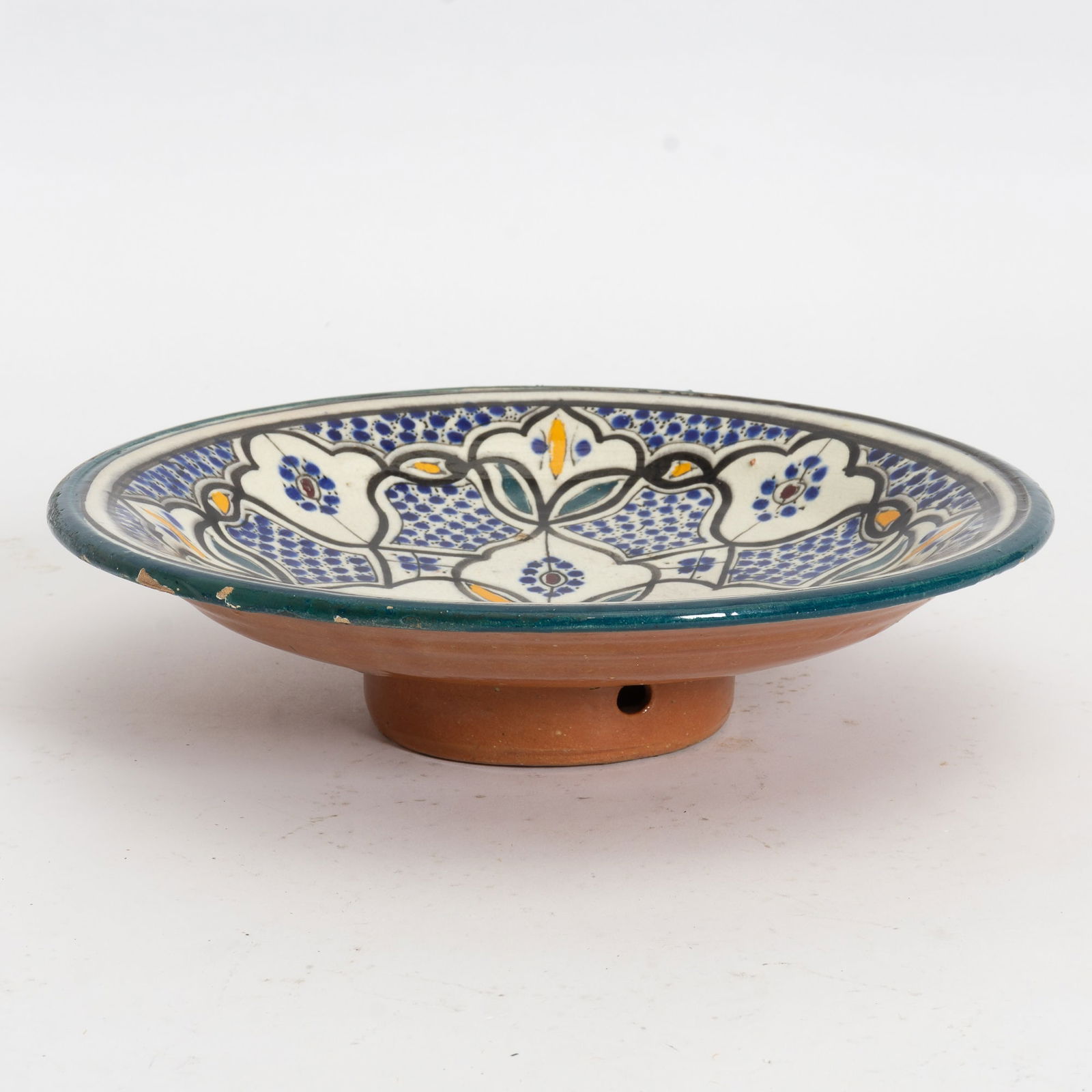 Middle Eastern Glazed Ceramic Dish: Safi, 20th century (2 5/8" h x 11" dia)