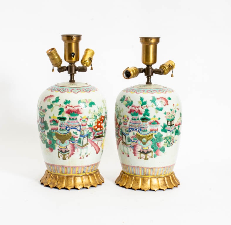A Pair of Chinese Enameled Porcelain Jars (1 of 5)