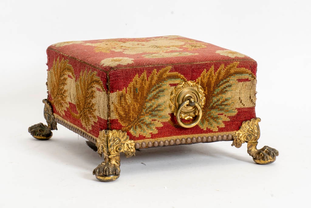 George IV Needlework and Gilt-Metal Footstool (1 of 6)