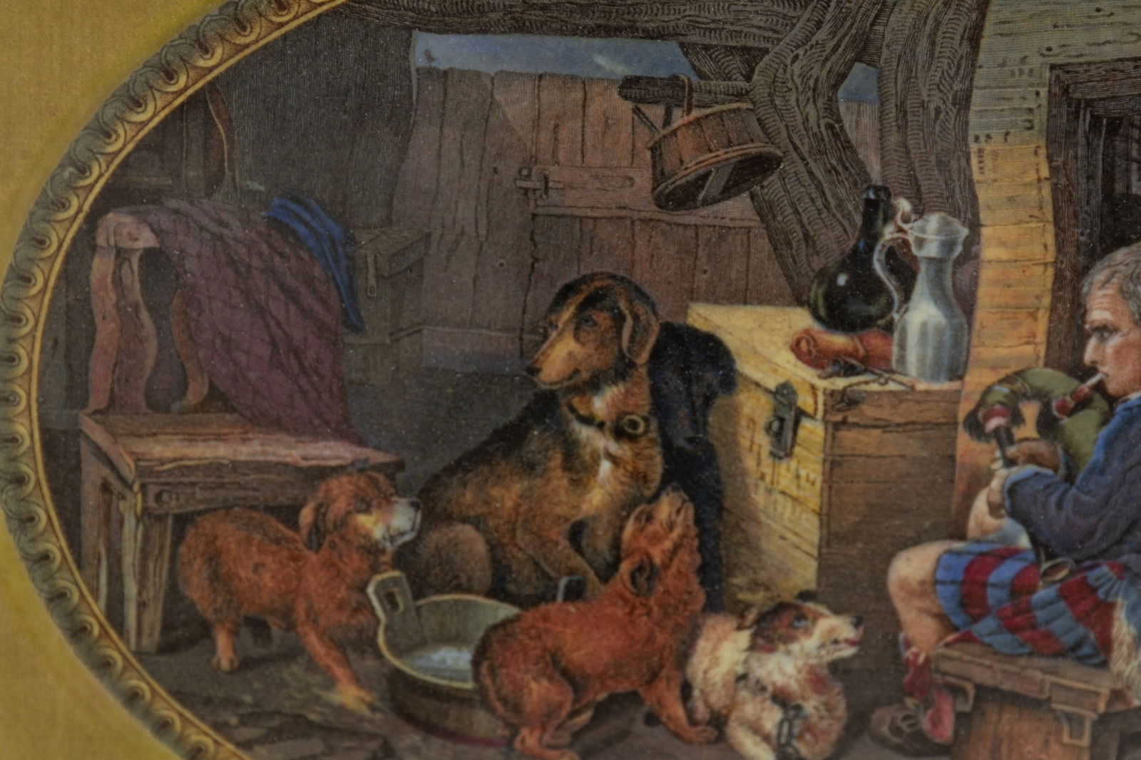 Two Framed Ceramic Oval Plates - 5