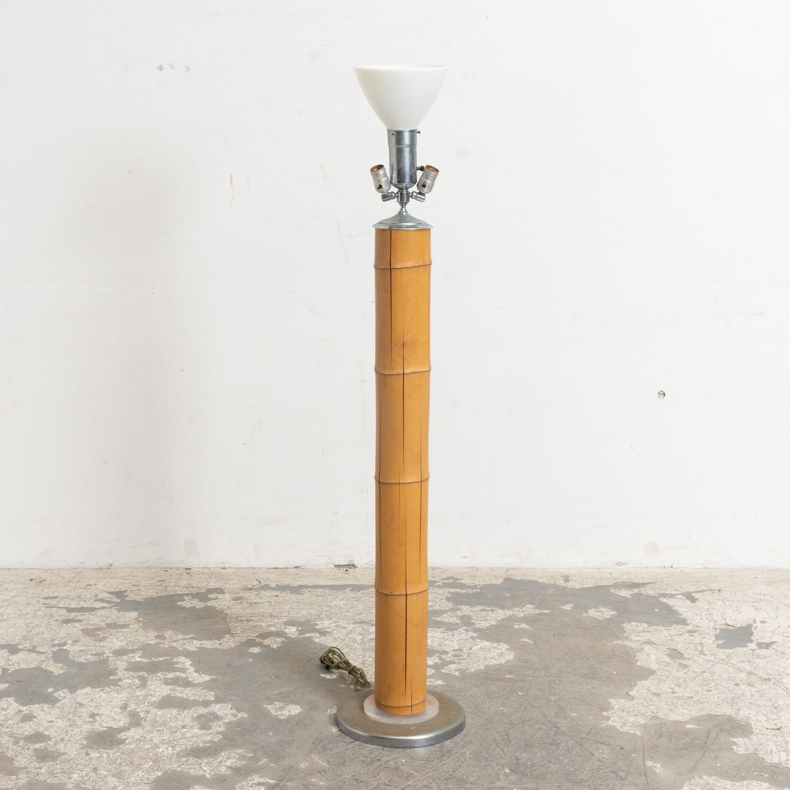 Bamboo and Chrome Floor Lamp (1 of 6)