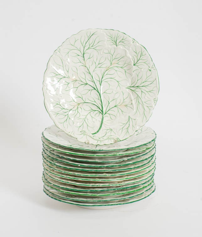 Set of Thirteen Leaf Pattern Plates (1 of 4)