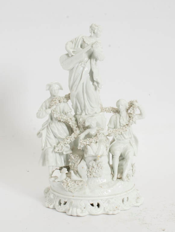 Continental Meissen Style White Glazed Porcelain Figural Group (1 of 10)