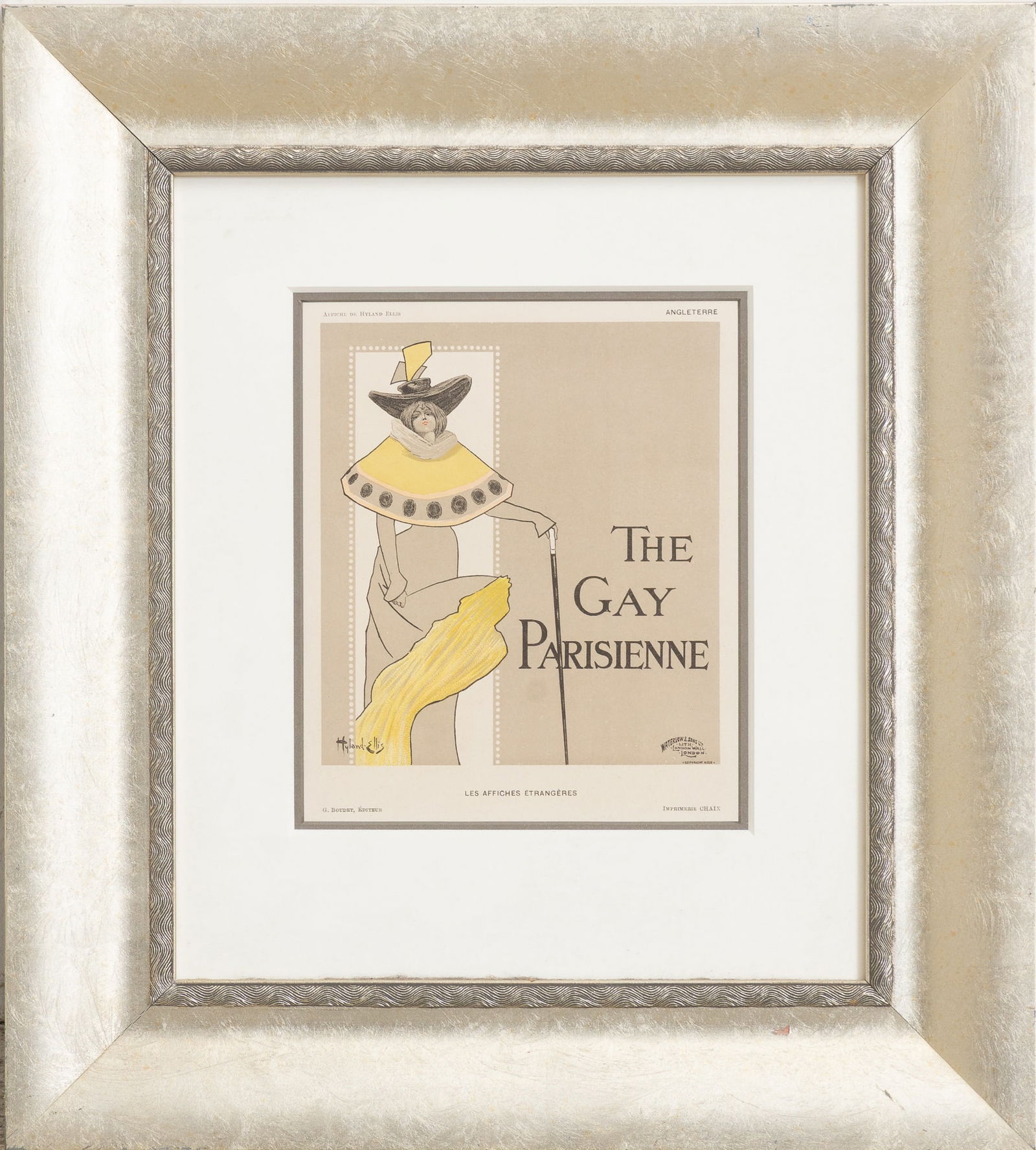 After Hyland Ellis: The Gay ParisienneLithograph (Sight 7 5/8" h x 6 3/8" w Overall 17" x 15 1/4")Minor wear to frame