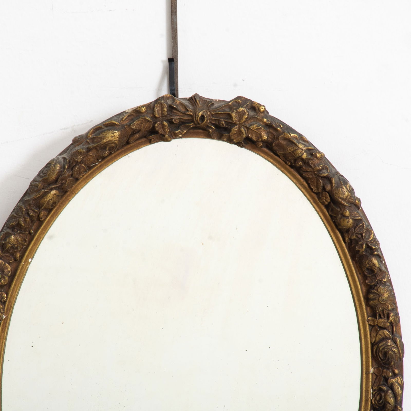 Gilt Painted Oval Mirror - 2