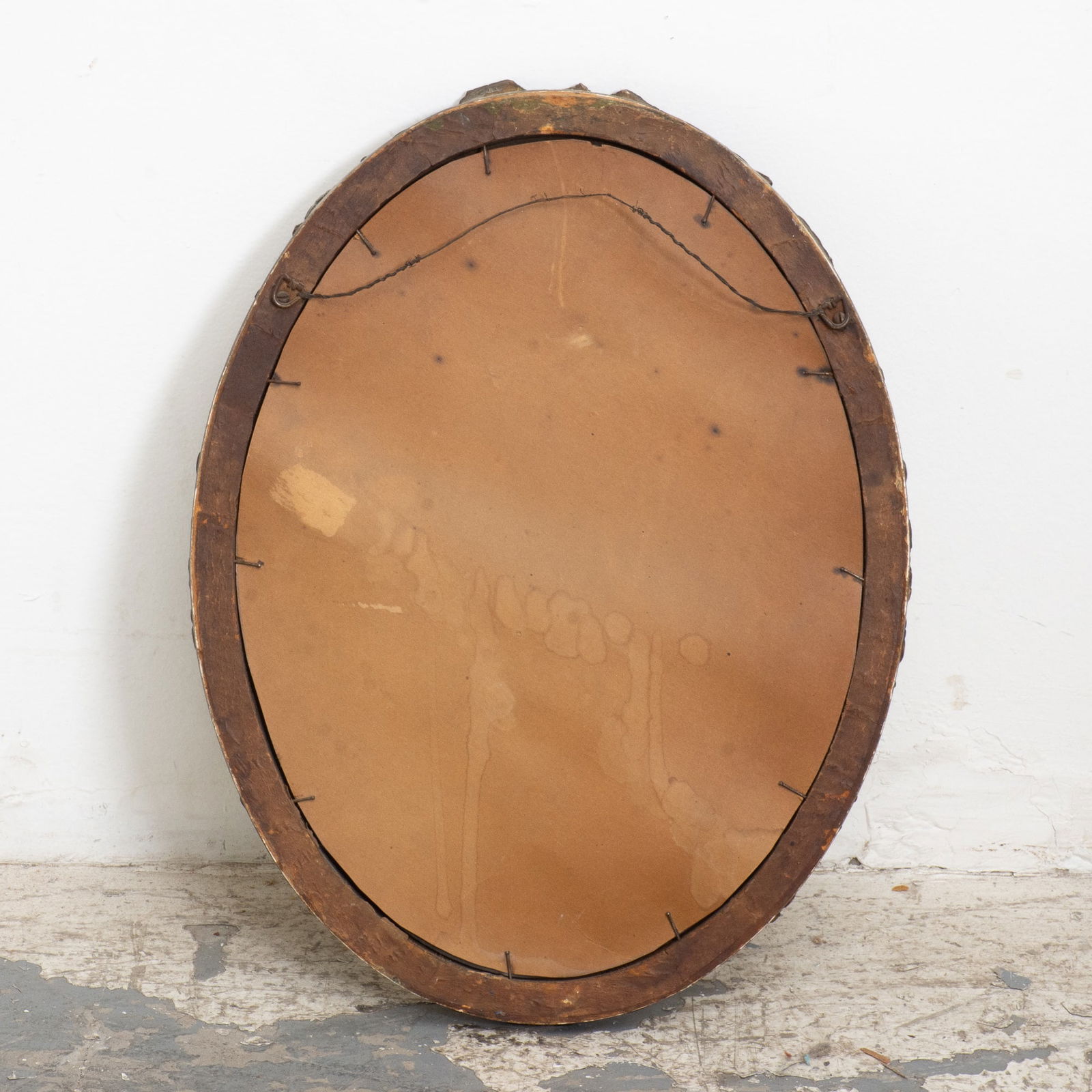 Gilt Painted Oval Mirror - 3
