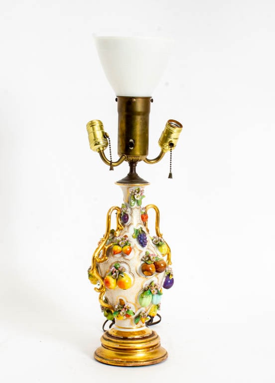 French Porcelain Flower and Fruit Encrusted Vase (1 of 6)