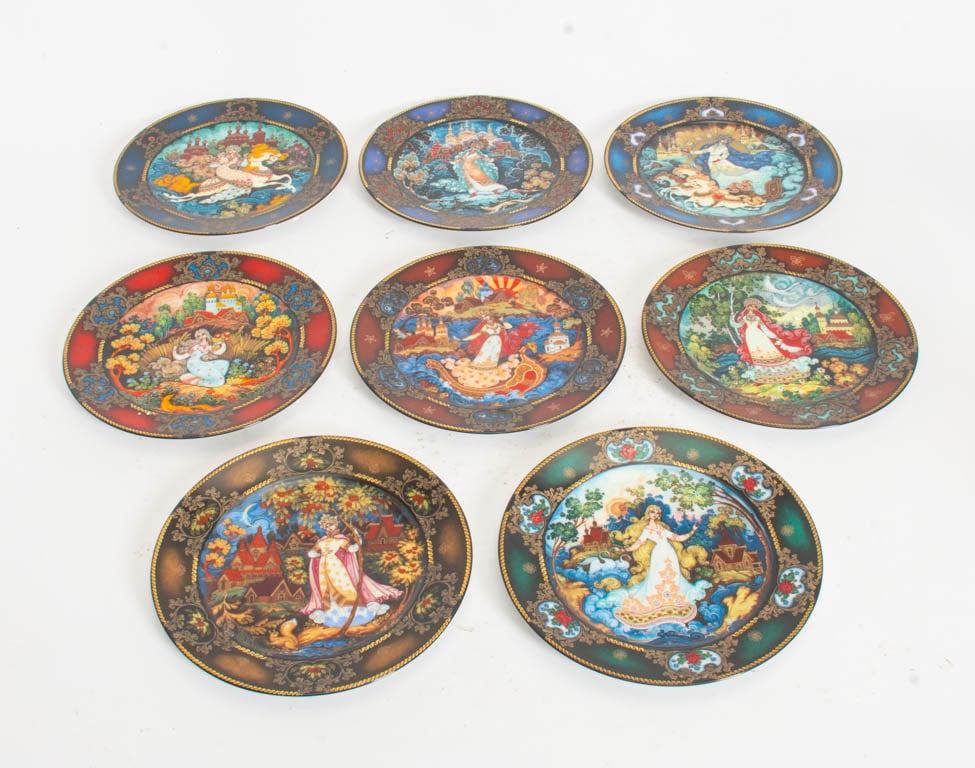 Set of Porcelain Russian Plates (1 of 6)