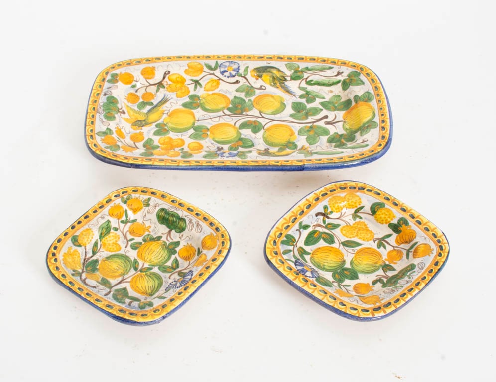 Set of Italian Hand-Decorated Ceramic Serving Dishes (1 of 4)