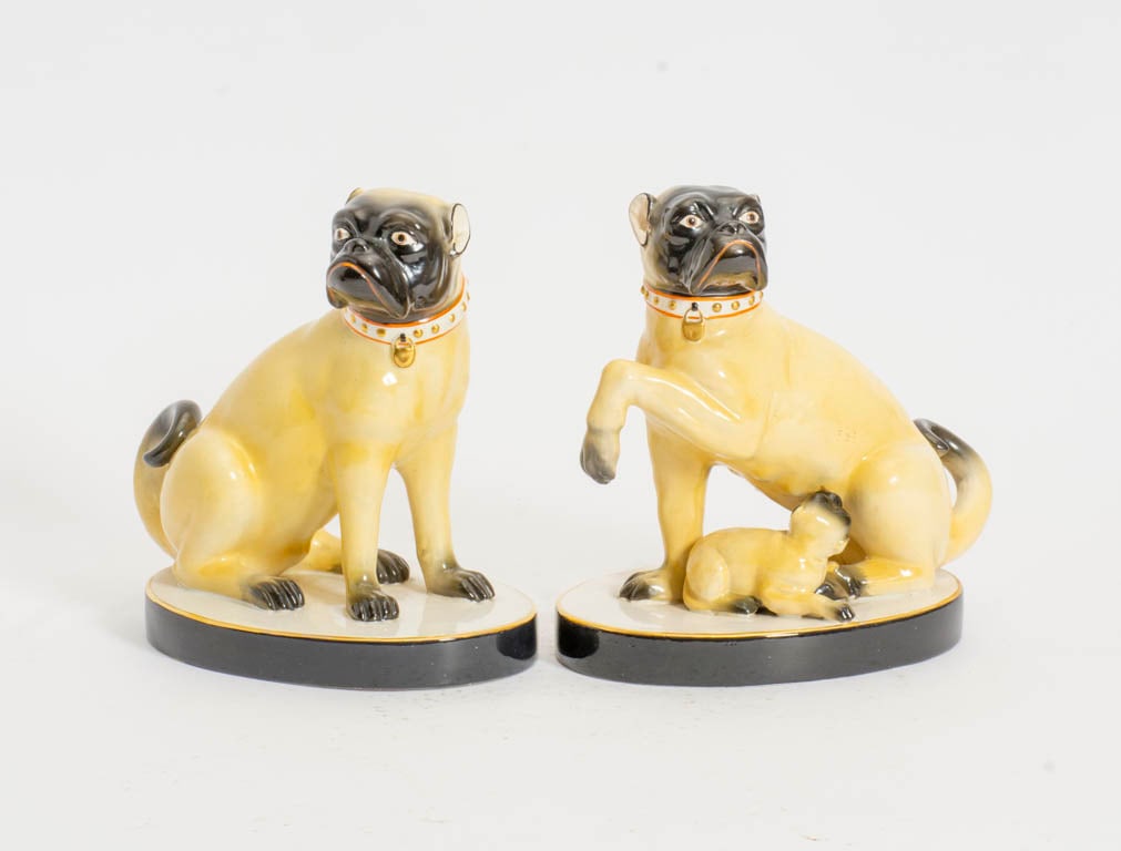 Pair of Mottahedeh Porcelain Pugs (1 of 8)